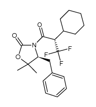 (S)-4-benzyl-3-((S)-2-cyclohexyl-3,3,3-trifluoropropanoyl)-5,5-dimethyloxazolidin-2-one结构式