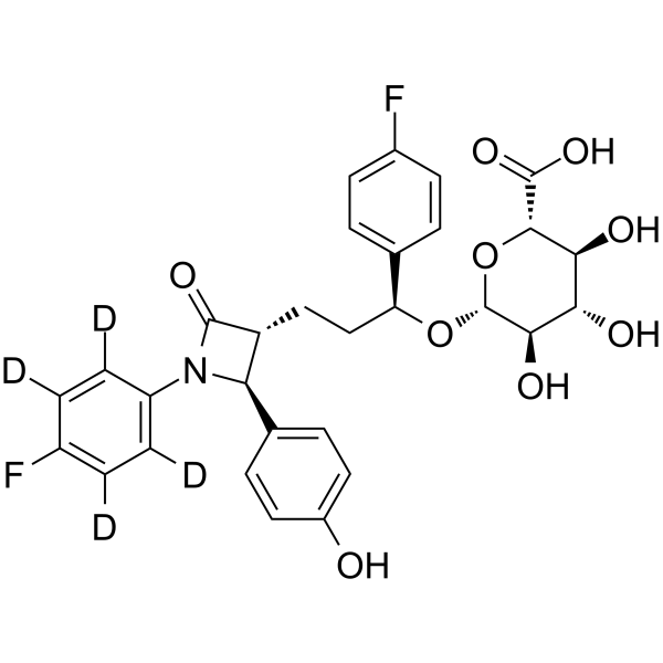 Ezetimibe Hydroxy-d4 β-D-Glucuronide Structure