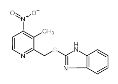 2-[[(3-甲基-4-硝基-2-吡啶基)甲基]巯基]苯并咪唑结构式