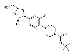 (R)-4-(2-氟-4-(5-(羟基甲基)-2-氧代噁唑啉-3-基)苯基)哌嗪-1-羧酸叔丁酯结构式