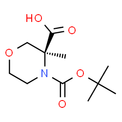 (S)-4-(叔丁氧羰基)-3-甲基吗啉-3-羧酸结构式