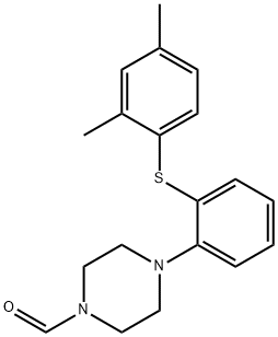 4-(2-((2,4-dimethylphenyl)thio)phenyl)piperazine-1-carbaldehyde Structure