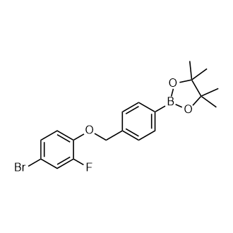 2-(4-((4-Bromo-2-fluorophenoxy)methyl)phenyl)-4,4,5,5-tetramethyl-1,3,2-dioxaborolane Structure