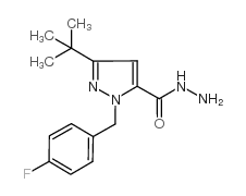 3-叔丁基-1-(4-氟苄基)-1H-吡唑-5-甲酰肼结构式
