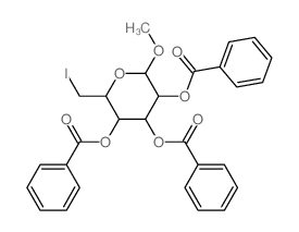 [4,5-dibenzoyloxy-2-(iodomethyl)-6-methoxyoxan-3-yl] benzoate Structure