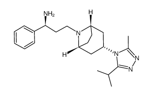(1S)-3-[3-(3-Isopropyl-5-methyl-4H-1,2,4-triazol-4-yl)-exo-8-azabicyclo[3.2.1]oct-8-yl]-1-phenyl-1-propanamine结构式