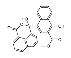 methyl 1-hydroxy-4-(1-hydroxy-3-oxo-1H,3H-naphtho[1,8-cd]pyran-1-yl)-2-naphthoate结构式