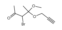 3-bromo-4-methoxy-4-(prop-2-yn-1-yloxy)pentan-2-one结构式