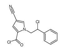 1-(2-chloro-2-phenylethyl)-4-cyanopyrrole-2-carbonyl chloride结构式