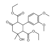 diethyl 2-(3,4-dimethoxyphenyl)-4-hydroxy-4-methyl-6-oxocyclohexane-1,3-dicarboxylate Structure