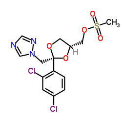 cis-甲磺酸-[2-(2,4-二氯苯基)-2-(1H-1,2,4-三唑-1-基甲基)-1,3-二氧戊环-4-基]甲酯结构式