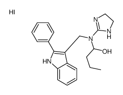 4,5-dihydro-1H-imidazol-2-yl-(1-hydroxybutyl)-[(2-phenyl-1H-indol-3-yl)methyl]azanium,iodide Structure