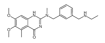2-[(3-ethylaminomethyl-benzyl)-methyl-amino]-6,7-dimethoxy-5-methyl-1H-quinazolin-4-one结构式