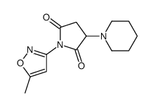 1-(5-methyl-1,2-oxazol-3-yl)-3-piperidin-1-ylpyrrolidine-2,5-dione结构式