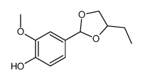 4-(4-ethyl-1,3-dioxolan-2-yl)-2-methoxyphenol结构式