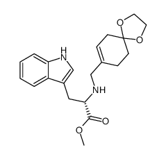 (2S)-N-[(4-oxocyclohex-1-enyl)methyl]tryptophan ethylene acetal methyl ester Structure