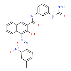 N-[3-[(aminocarbonyl)amino]phenyl]-3-hydroxy-4-[(4-methyl-2-nitrophenyl)azo]naphthalene-2-carboxamide Structure