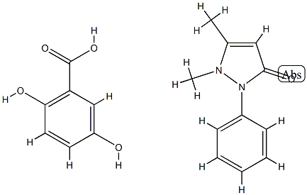 2,5-dihydroxybenzoic acid, compound with 1,2-dihydro-1,5-dimethyl-2-phenyl-3H-pyrazol-3-one (1:1)结构式