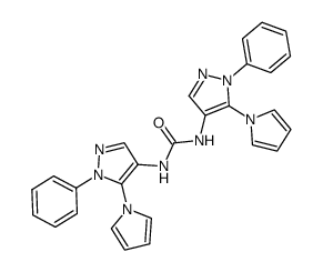 N,N'-bis(1-phenyl-5-(pyrrol-1-yl)pyrazol-4-yl)urea结构式