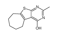 2-methyl-3,5,6,7,8,9-hexahydrocyclohepta[2,3]thieno[2,4-d]pyrimidin-4-one结构式