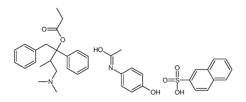[(2S,3R)-4-(dimethylamino)-3-methyl-1,2-diphenylbutan-2-yl] propanoate,N-(4-hydroxyphenyl)acetamide,naphthalene-2-sulfonic acid Structure