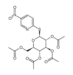 5-nitropyrid-2-yl 1-deoxy-1-mercapto-2,3,4,6-tetra-O-acetyl-β-D-glucopyranoside结构式