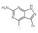 3-溴-4-氯-1H-吡唑并[3,4-d]嘧啶-6-胺结构式