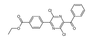 4-(5-benzoyl-3,6-dichloro-pyrazin-2-yl)-benzoic acid ethyl ester Structure
