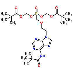 [[[[2-[6-[(2,2-二甲基-1-氧代丙基)氨基]-9H-嘌呤-9-基]乙氧基]甲基]亚膦酰亚基]二(氧基亚甲基)]二(2,2-二甲基丙酸酯)结构式