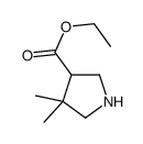 4,4-二甲基吡咯烷-3-羧酸乙酯盐酸盐结构式