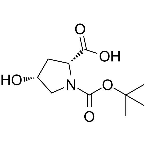 N-Boc-顺式-4-羟基-D-脯氨酸结构式