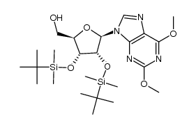 2,6-dimethoxy-9-(2,3-bis-O-tert-butyldimetylsilyl-β-D-ribofuranosyl)-9H-purine Structure