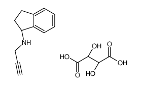 (2S,3S)-2,3-dihydroxybutanedioic acid,(1R)-N-prop-2-ynyl-2,3-dihydro-1H-inden-1-amine结构式