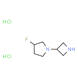 1-(氮杂环丁烷-3-基)-3-氟吡咯烷二盐酸盐结构式