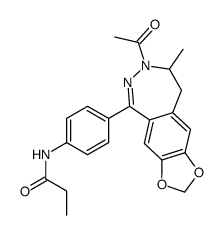N-[4-(7-acetyl-8-methyl-8,9-dihydro-[1,3]dioxolo[4,5-h][2,3]benzodiazepin-5-yl)phenyl]propanamide结构式