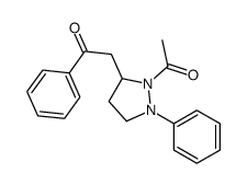 2-(2-acetyl-1-phenylpyrazolidin-3-yl)-1-phenylethanone Structure