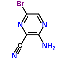 3-氨基-2-氰基-6-溴吡嗪结构式