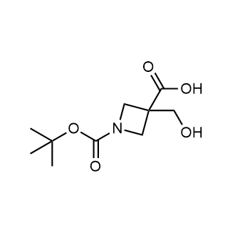 1-(叔丁氧基羰基)-3-(羟甲基)氮杂环丁烷-3-羧酸结构式