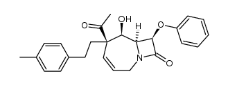 (5R,6R,7S,8R)-5-acetyl-6-hydroxy-5-(4-methylphenethyl)-8-phenoxy-1-azabicyclo[5.2.0]non-3-en-9-one结构式