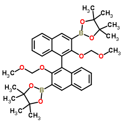 (S)-2,2'-双(甲氧基甲氧基)-1,1'-联萘-3,3'-二硼酸频哪醇酯结构式
