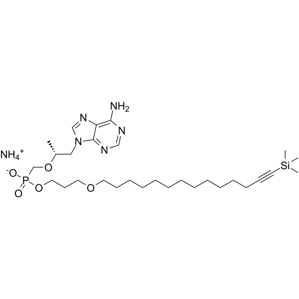Tenofovir-C3-O-C12-trimethylsilylacetylene ammonium structure
