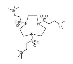 N,N',N''-tris(β-trimethylsilylethanesulfonyl)-1,4,7-triazacyclononane结构式