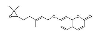 (E)-7-[[5-(3,3-dimethyloxiranyl)-3-methyl-2-pentenyl]oxy]-2H-1-benzopyran-2-one结构式