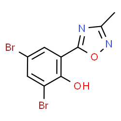 2,4-Dibromo-6-(3-methyl-1,2,4-oxadiazol-5-yl)phenol structure