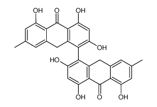 2,2',4,4',5,5'-Hexahydroxy-7,7'-dimethyl-1,1'-bi[anthracen-10(9H)-one]结构式