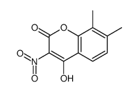 4-hydroxy-7,8-dimethyl-3-nitrochromen-2-one结构式