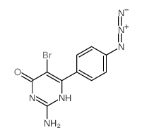 [4-(2-amino-5-bromo-6-oxo-3H-pyrimidin-4-yl)phenyl]imino-imino-azanium Structure