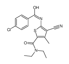 5-[(4-chlorobenzoyl)amino]-4-cyano-N,N-diethyl-3-methylthiophene-2-carboxamide结构式