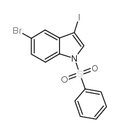 5-Bromo-3-iodo-1-(phenylsulfonyl)indole Structure