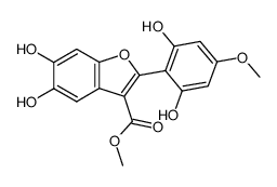 methyl 2-(2,6-dihydroxy-4-methoxyphenyl)-5,6-dihydroxybenzofuran-3-carboxylate结构式